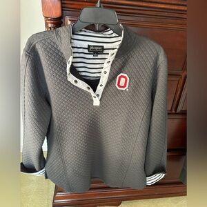 Ohio State Champion Gray Quilted Pullover with Logo. Very unique